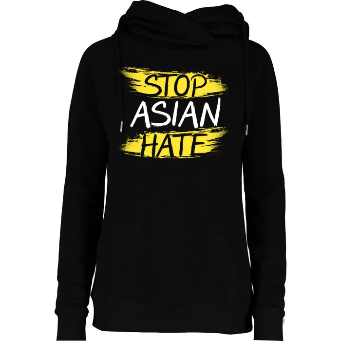 Stop Asian Hate Protest Support Womens Funnel Neck Pullover Hood