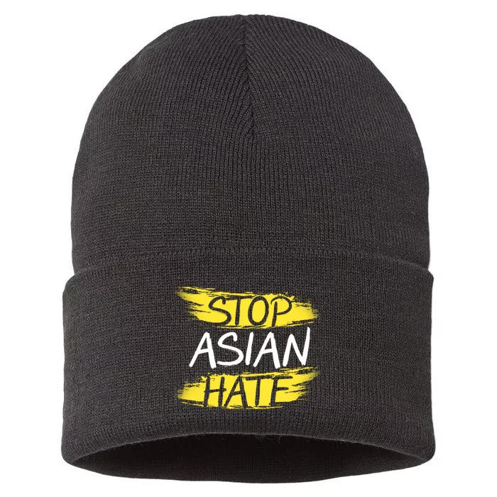 Stop Asian Hate Protest Support Sustainable Knit Beanie