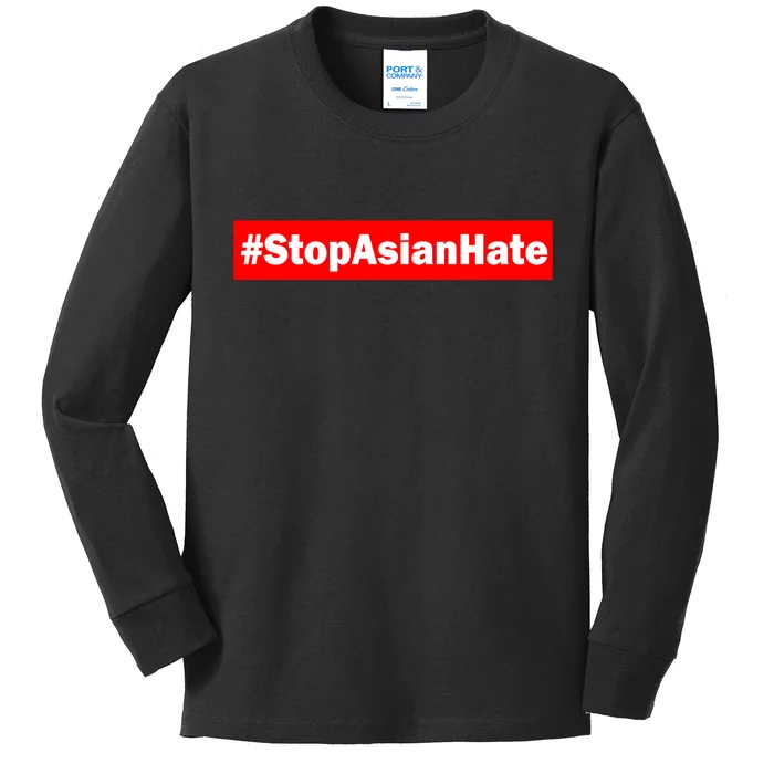 Stop Asian Hate Racism AAPI Kids Long Sleeve Shirt