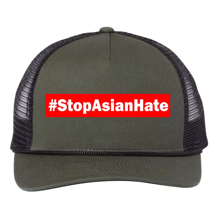 Stop Asian Hate Racism AAPI Retro Rope Trucker Hat Cap