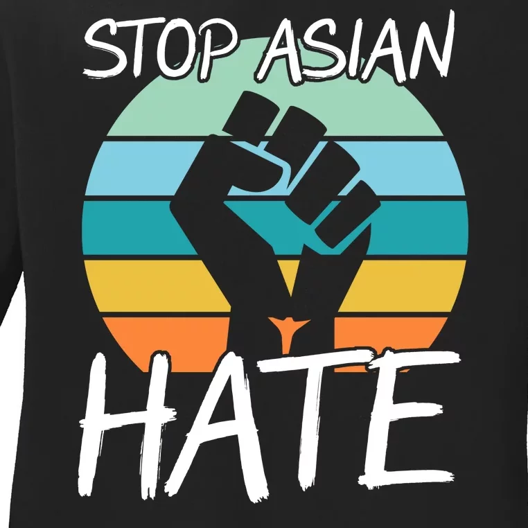 Stop Asian Hate Stand Strong Ladies Long Sleeve Shirt