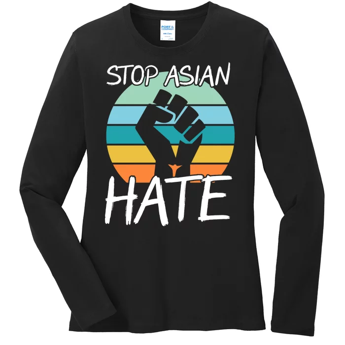 Stop Asian Hate Stand Strong Ladies Long Sleeve Shirt