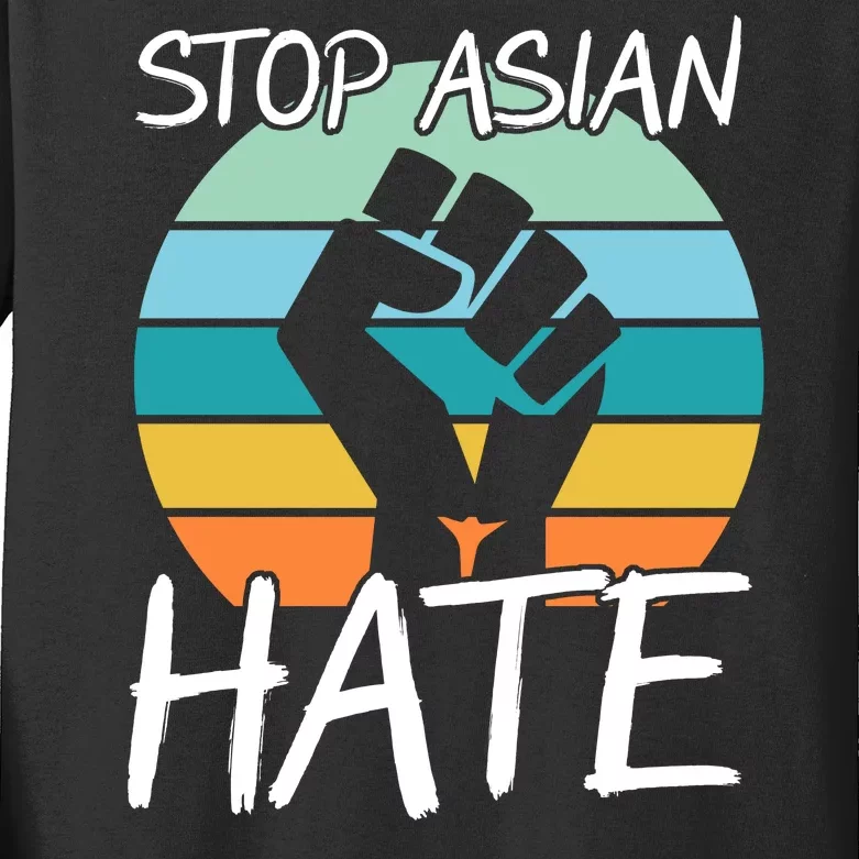 Stop Asian Hate Stand Strong Kids Long Sleeve Shirt