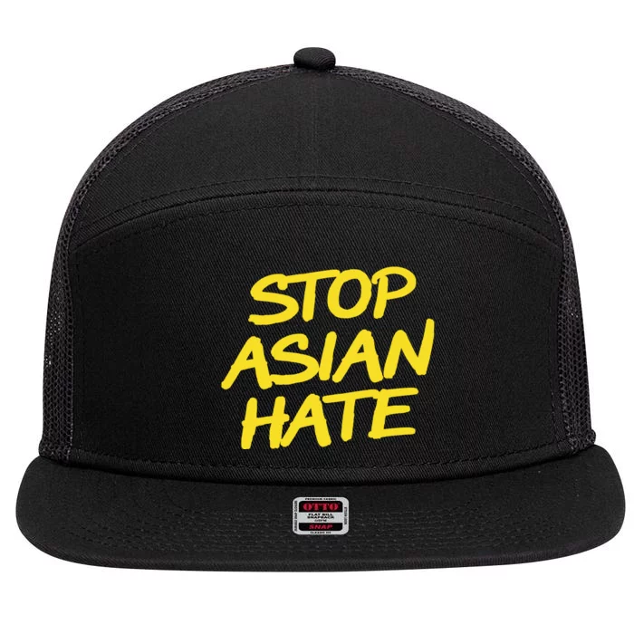 Stop Asian Hate Support 7 Panel Mesh Trucker Snapback Hat