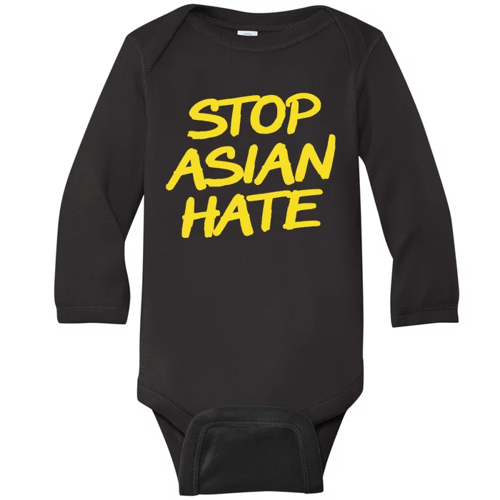 Stop Asian Hate Support Baby Long Sleeve Bodysuit