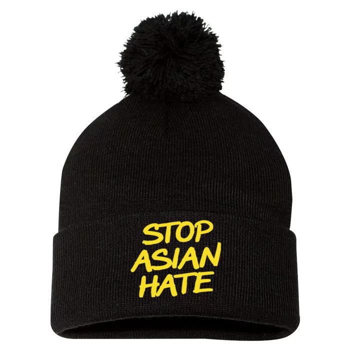 Stop Asian Hate Support Pom Pom 12in Knit Beanie