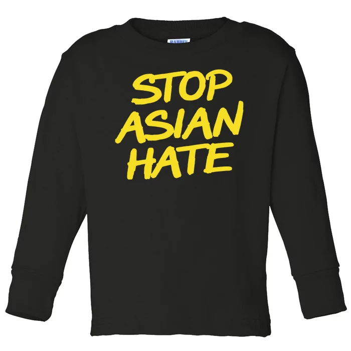 Stop Asian Hate Support Toddler Long Sleeve Shirt