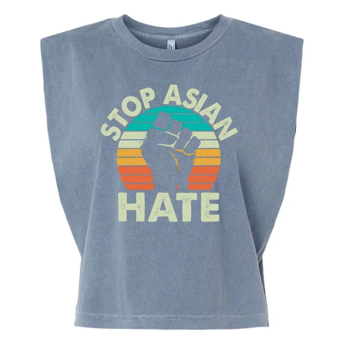 Stop Asian Hate Vintage Protest Fist Garment-Dyed Women's Muscle Tee