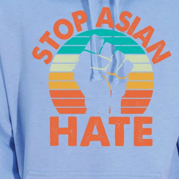 Stop Asian Hate Vintage Protest Fist Unisex Surf Hoodie