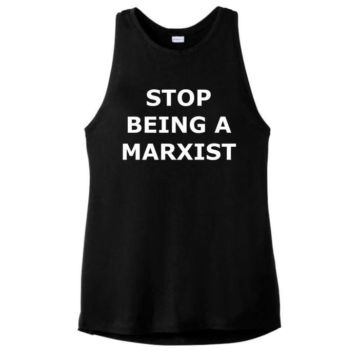 Stop Being A Marxist Ladies Tri-Blend Wicking Tank