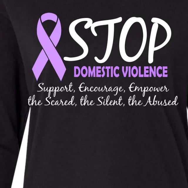 Stop Domestic Violence Womens Cotton Relaxed Long Sleeve T-Shirt