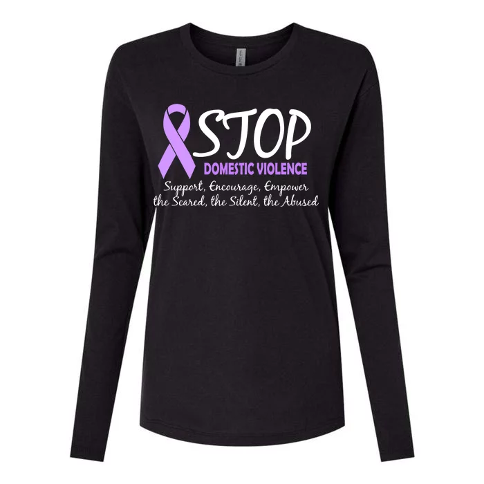 Stop Domestic Violence Womens Cotton Relaxed Long Sleeve T-Shirt