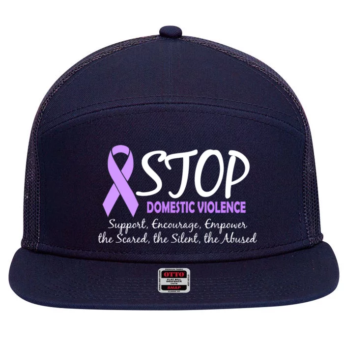 Stop Domestic Violence 7 Panel Mesh Trucker Snapback Hat