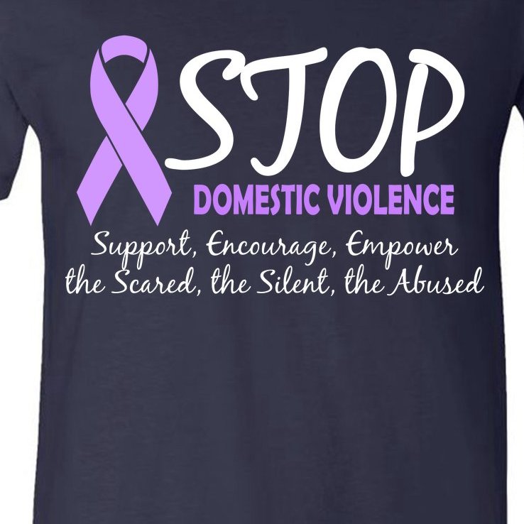 Stop Domestic Violence V-Neck T-Shirt