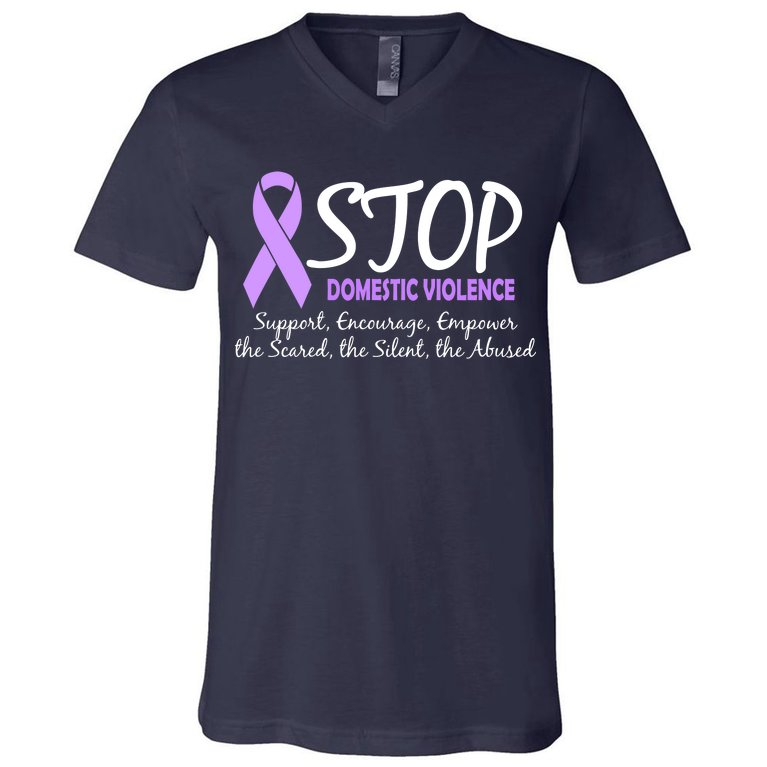 Stop Domestic Violence V-Neck T-Shirt