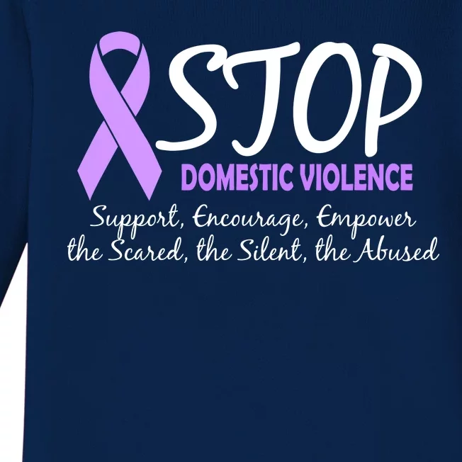 Stop Domestic Violence Baby Long Sleeve Bodysuit