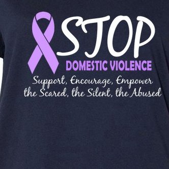 Stop Domestic Violence Women's V-Neck Plus Size T-Shirt