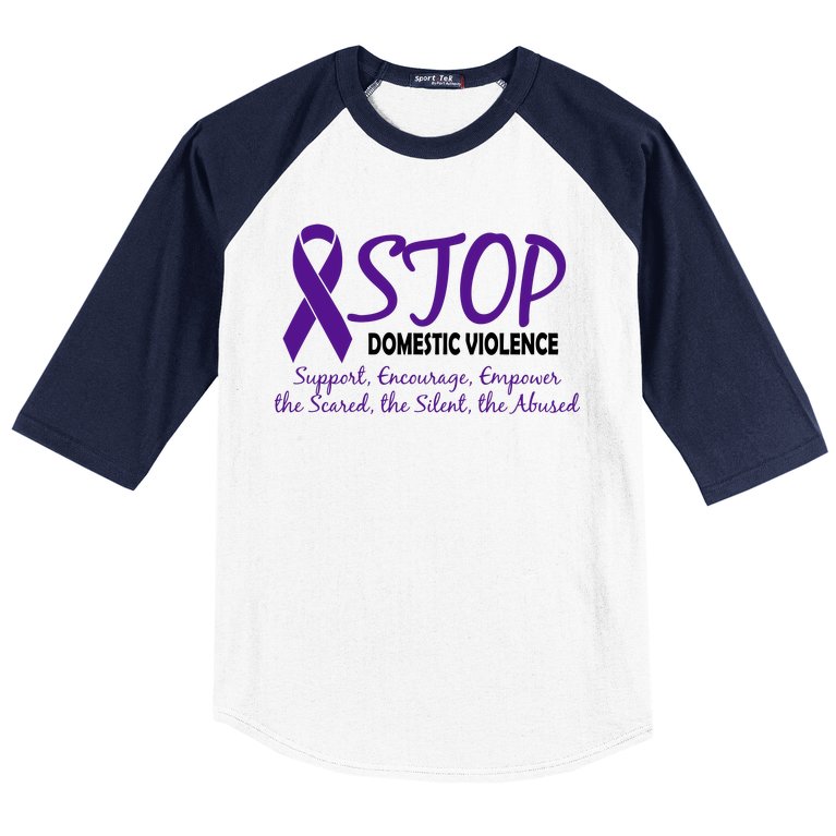 Stop Domestic Violence Baseball Sleeve Shirt