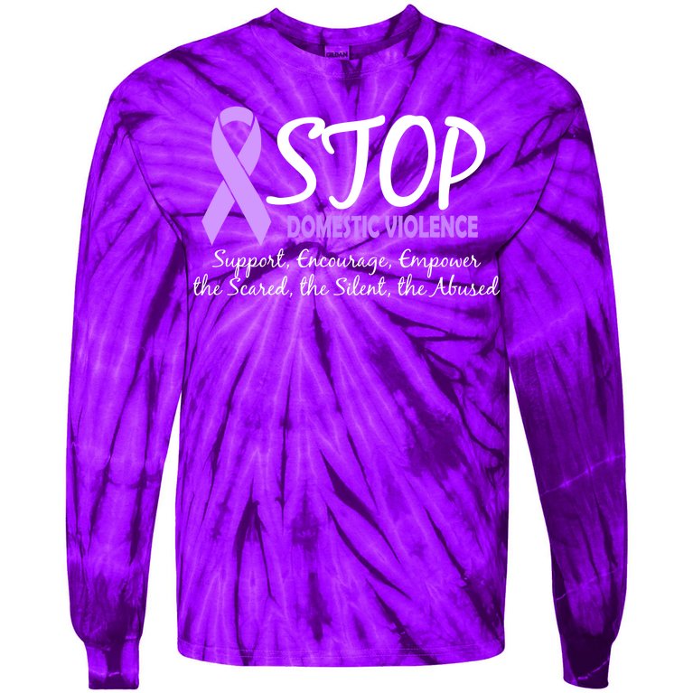 Stop Domestic Violence Tie-Dye Long Sleeve Shirt