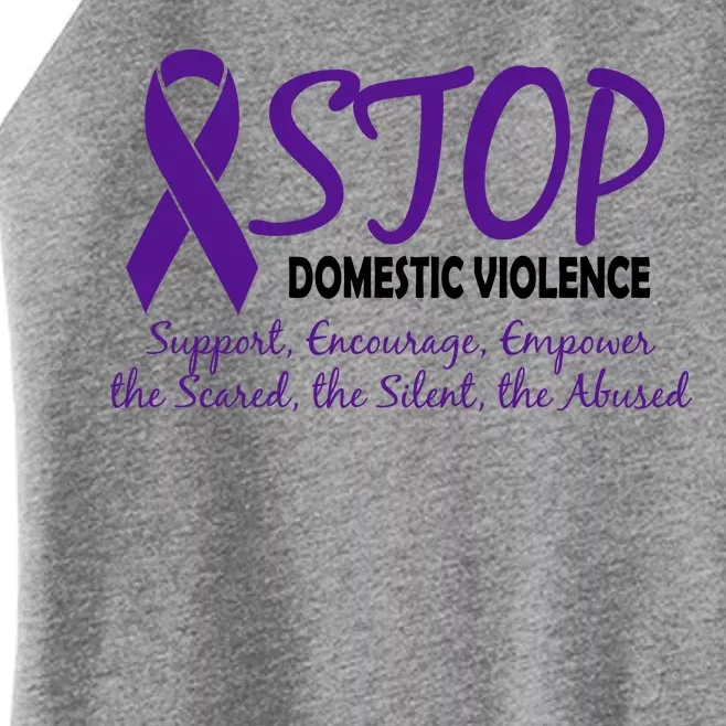 Stop Domestic Violence Women’s Perfect Tri Rocker Tank