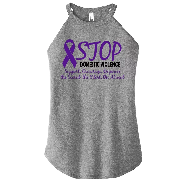 Stop Domestic Violence Women’s Perfect Tri Rocker Tank