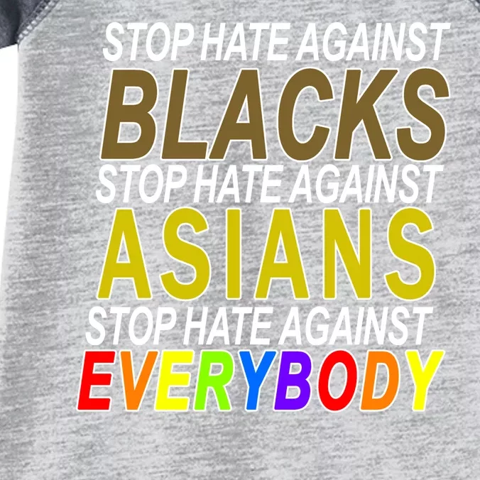 Stop Hate Against Blacks Against Asians and Everybody Else Infant Baby Jersey Bodysuit