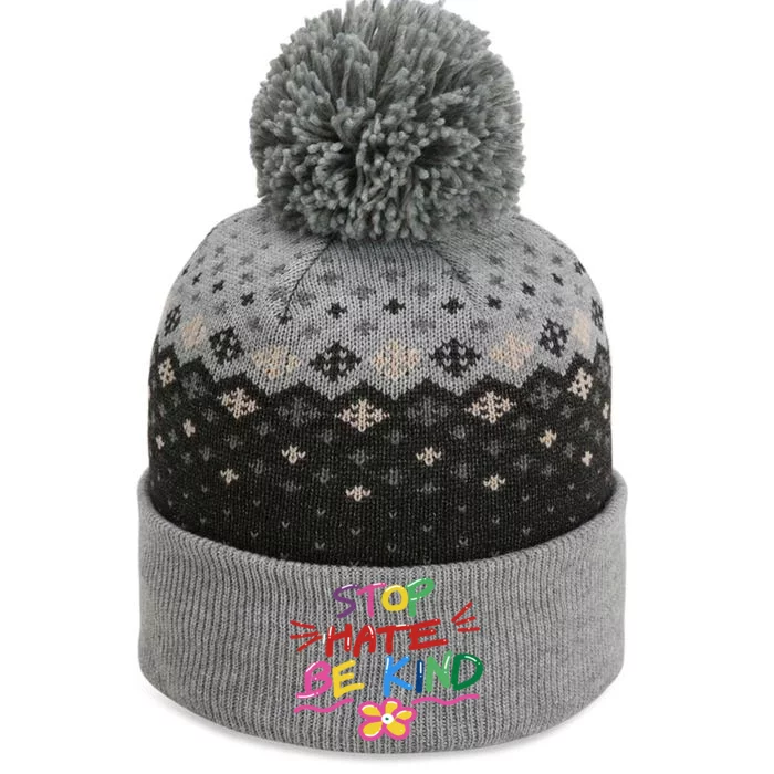 Stop Hate Be Kind The Baniff Cuffed Pom Beanie