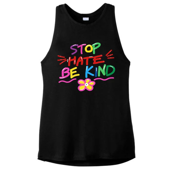 Stop Hate Be Kind Ladies Tri-Blend Wicking Tank