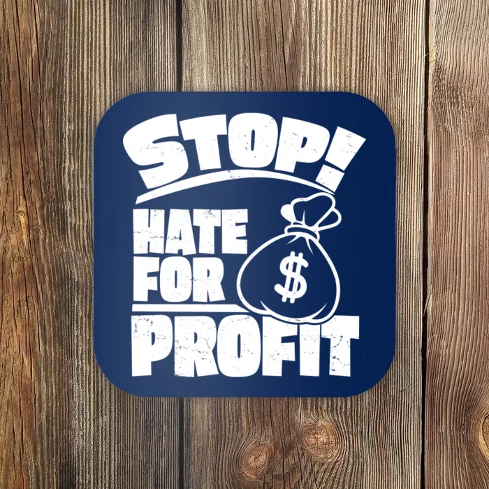 Stop Hate for Profit Money Bag Coaster