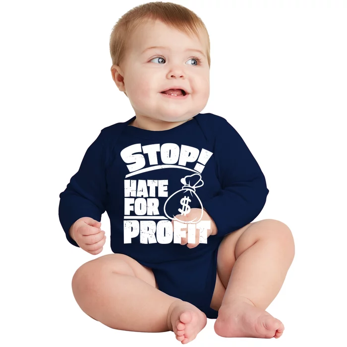 Stop Hate for Profit Money Bag Baby Long Sleeve Bodysuit