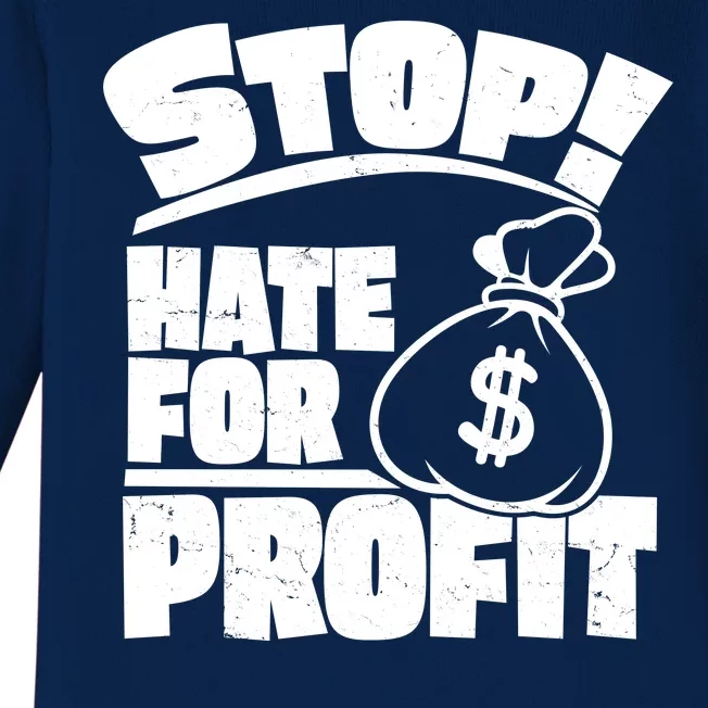 Stop Hate for Profit Money Bag Baby Long Sleeve Bodysuit