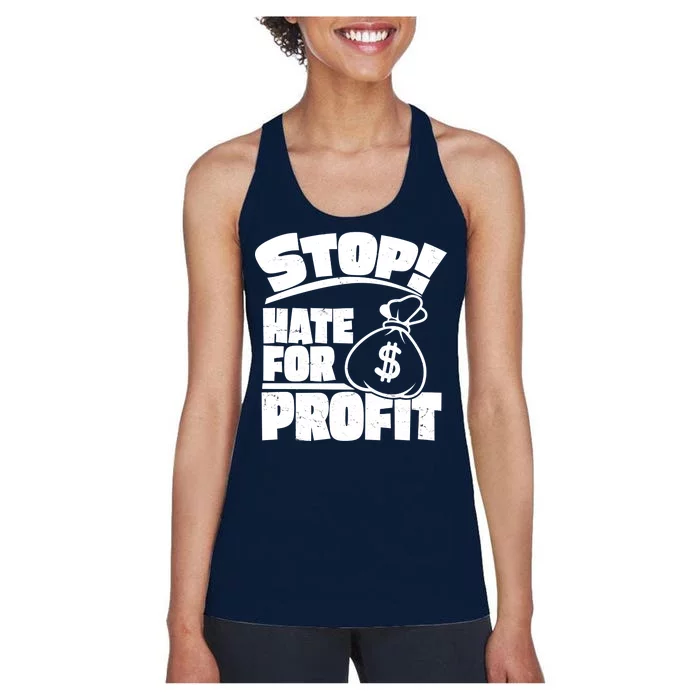 Stop Hate for Profit Money Bag Women's Racerback Tank