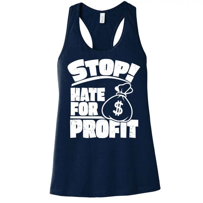 Stop Hate for Profit Money Bag Women's Racerback Tank