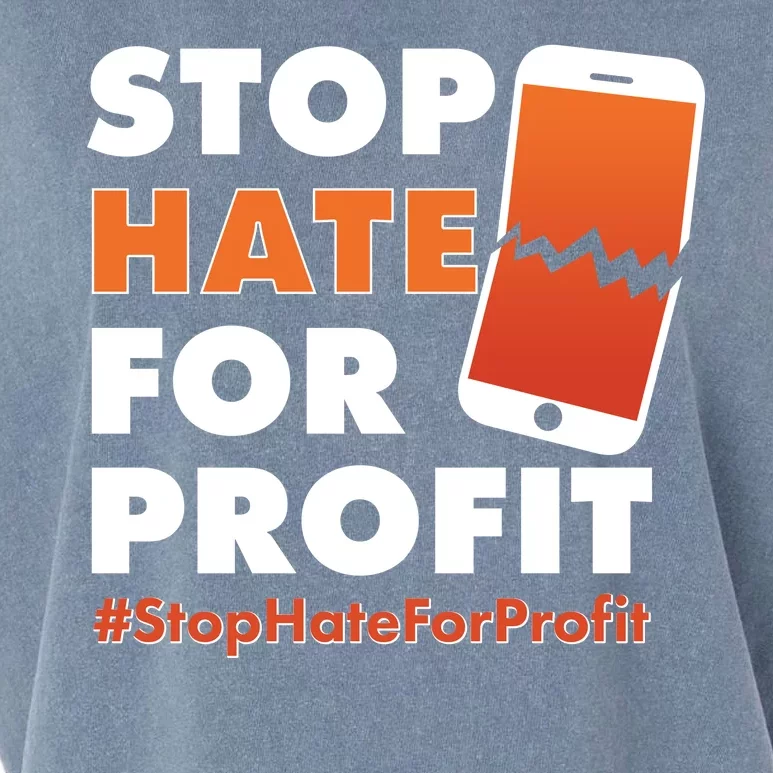 Stop Hate for Profit #StopHateForProfit Cracked Cell Phone Garment-Dyed Women's Muscle Tee