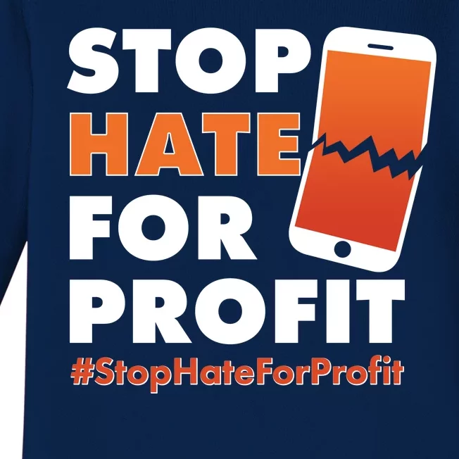 Stop Hate for Profit #StopHateForProfit Cracked Cell Phone Baby Long Sleeve Bodysuit