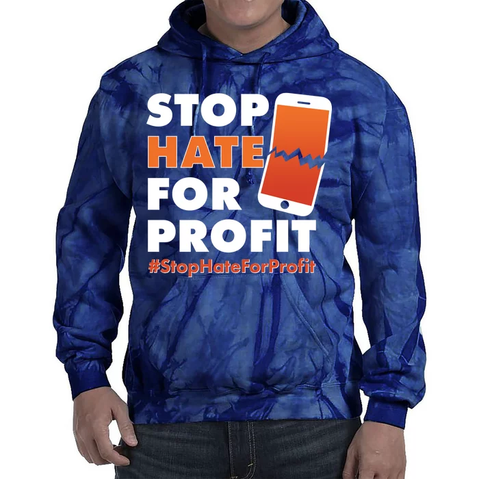 Stop Hate for Profit #StopHateForProfit Cracked Cell Phone Tie Dye Hoodie