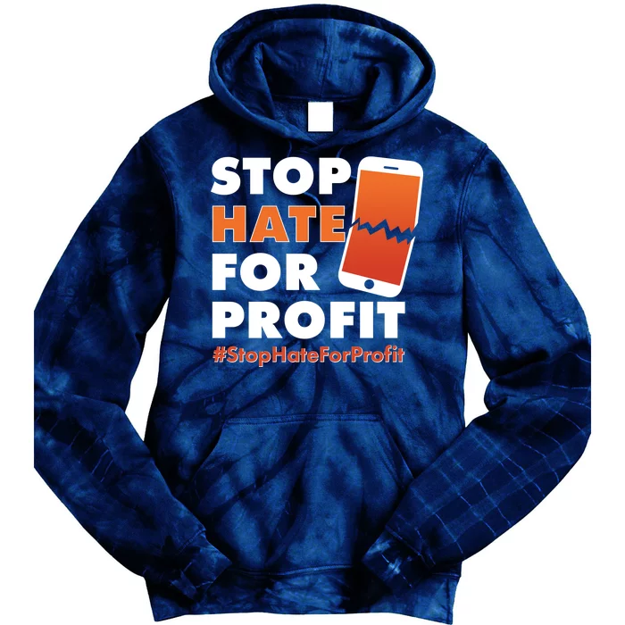 Stop Hate for Profit #StopHateForProfit Cracked Cell Phone Tie Dye Hoodie