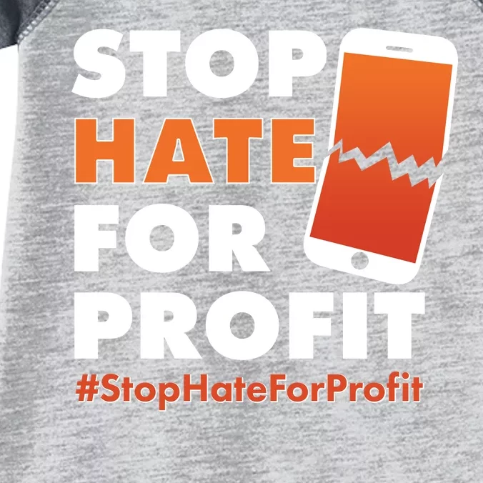 Stop Hate for Profit #StopHateForProfit Cracked Cell Phone Infant Baby Jersey Bodysuit