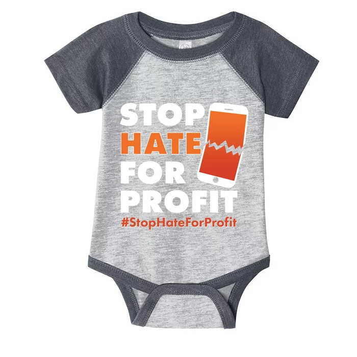 Stop Hate for Profit #StopHateForProfit Cracked Cell Phone Infant Baby Jersey Bodysuit