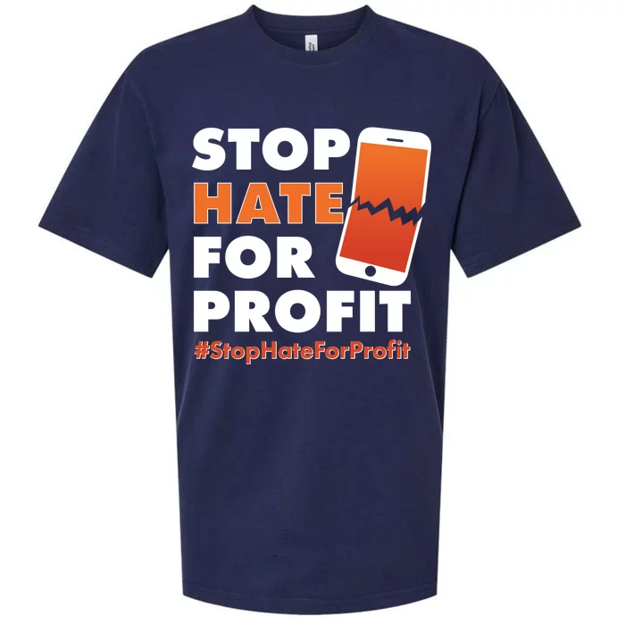 Stop Hate for Profit #StopHateForProfit Cracked Cell Phone Sueded Cloud Jersey T-Shirt