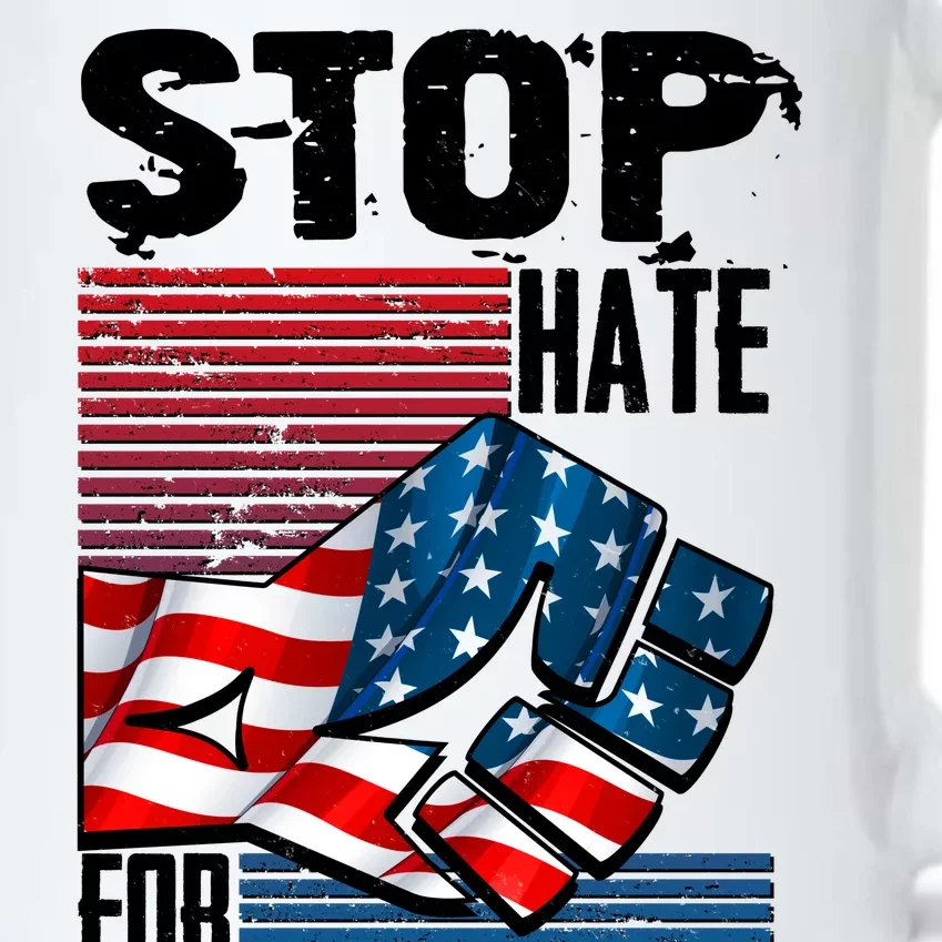 Stop Hate for Profit USA Flag Fist Black Color Changing Mug