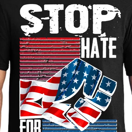 Stop Hate for Profit USA Flag Fist Pajama Set