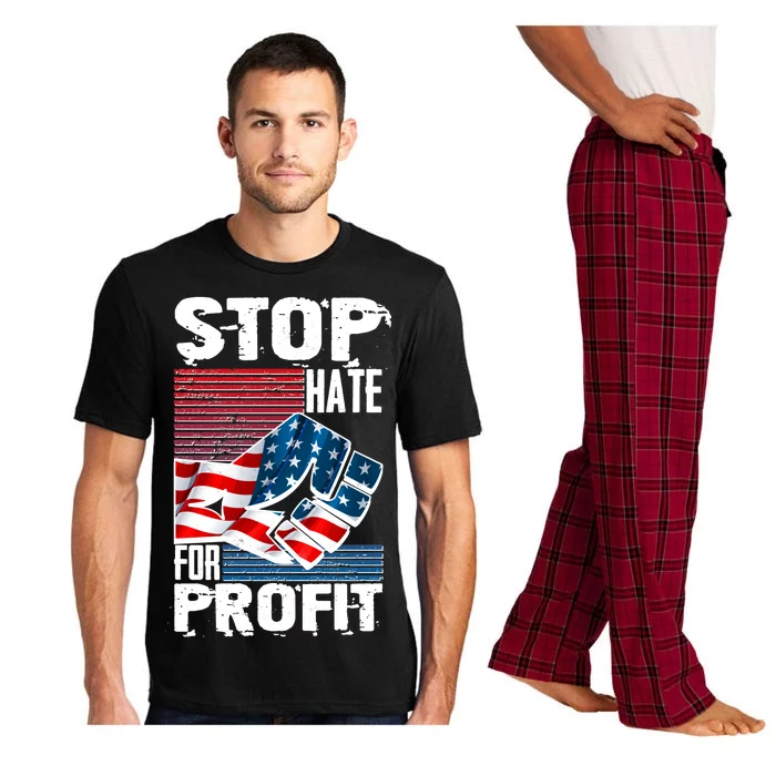 Stop Hate for Profit USA Flag Fist Pajama Set