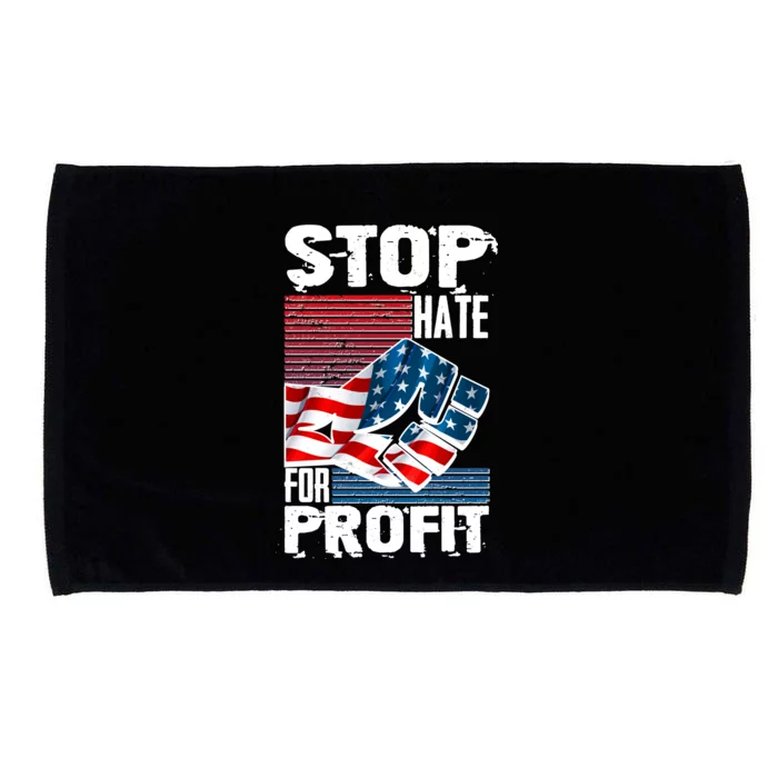 Stop Hate for Profit USA Flag Fist Microfiber Hand Towel