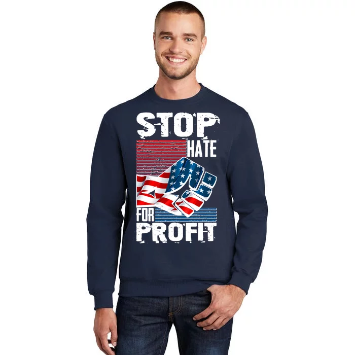 Stop Hate for Profit USA Flag Fist Sweatshirt