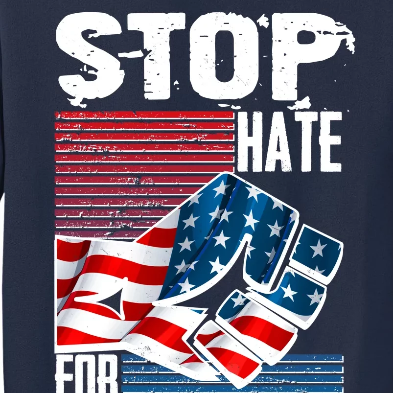 Stop Hate for Profit USA Flag Fist Sweatshirt