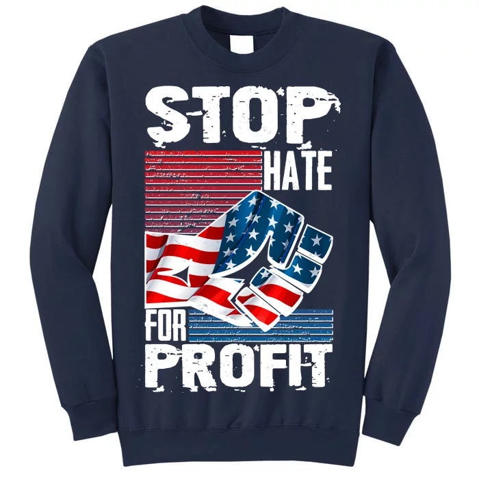 Stop Hate for Profit USA Flag Fist Sweatshirt