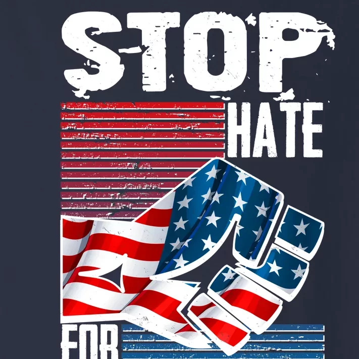 Stop Hate for Profit USA Flag Fist Toddler Long Sleeve Shirt