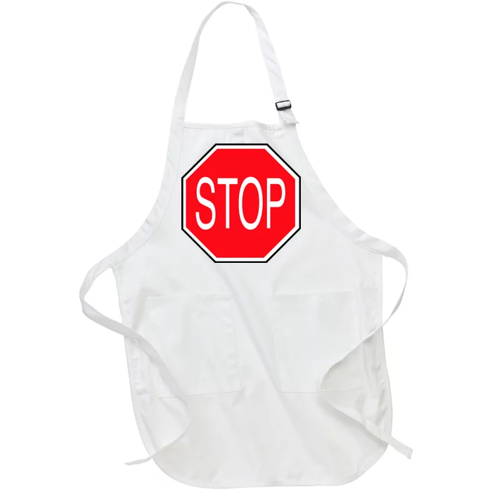 Stop Sign Full-Length Apron With Pocket