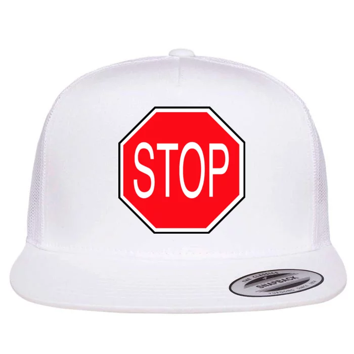 Stop Sign Flat Bill Trucker Hat